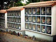 Keramická urna do kolumbária s fotografiou - biele teraso
