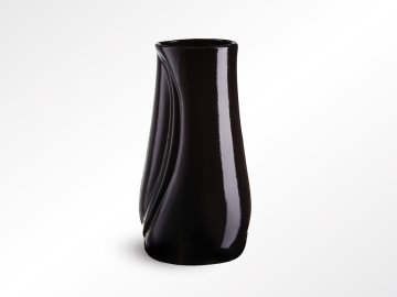 Keramická hřbitovní váza E s plastovou vložkou - čierna