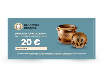 Darčekový poukaz na nákup keramiky 20 €